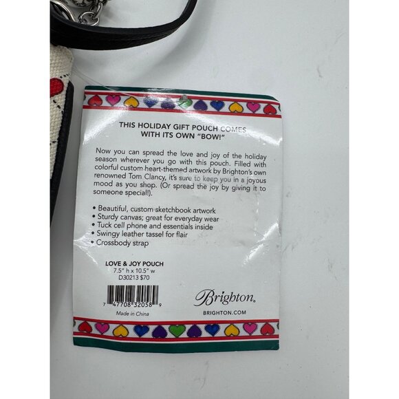 NWT Brighton Love & Joy Crossbody Pouch With Tassel Accent  Heart Pattern & Adju - Picture 10 of 14